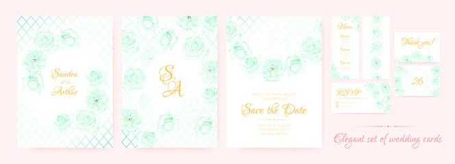 Wedding Invitation, Cards Templates Set.