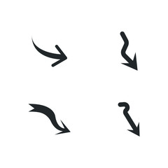Vector illustration of curved arrow icons. curved arrow icons set. curve icons