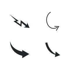 Vector illustration of curved arrow icons. curved arrow icons set. curve icons