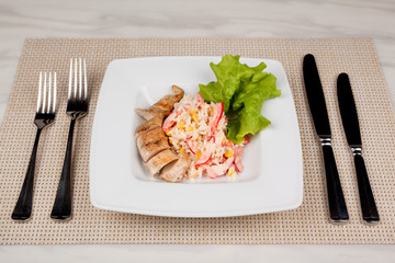 Food in the plate.