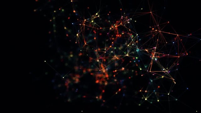 3D render abstract plexus shapes. Connection and web concept. Digital, communication and technology background, network seamless animation
