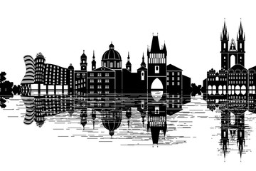 Obraz premium Prague Skyline