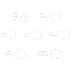 vector set with geometry formulas for your design