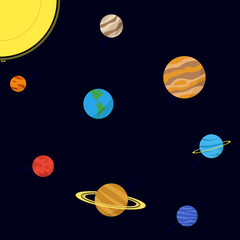 vector map of the solar system