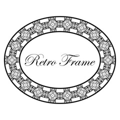 Oval ornamental art deco frame
