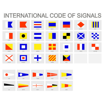 icon set with International Code of Signals