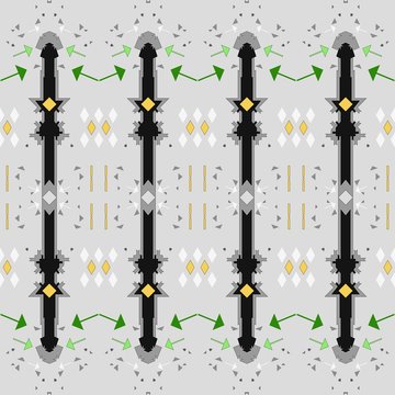 Seamless abstract pattern of geometric shapes in constructivism style.
