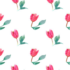 Wedding spring romantic bridal bouquet seamless pattern. pink purple and white flowers green leaves ornament