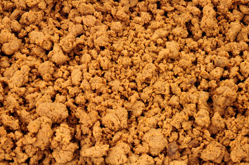 Mycroprotein fungus meat mince substitute background made from fermented fungus © philip kinsey