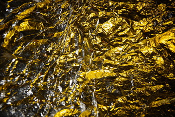 abstract background metal aluminum foil gold yellow and silver colors