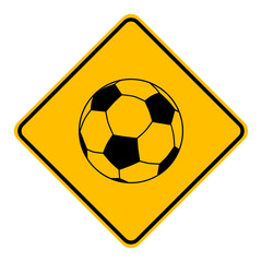 Fußball und Schild