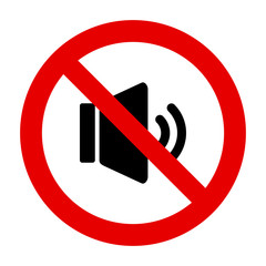 Lautsprecher und Verbotsschild