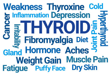 Thyroid Word Cloud on White Background