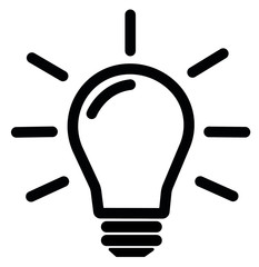 light bulb invention icon vector