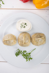 Asian manty dish stuffed with meat