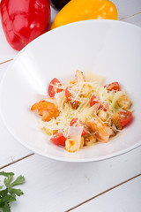 Classic caesar salad served for lunch