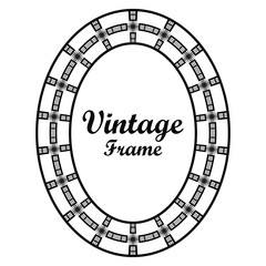 Oval ornamental art deco frame