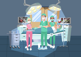 Doctor making surgery in the hospital. Surgeon