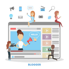 Blogging banner. Copywriting and feedback concept. Digital