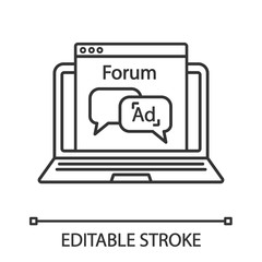 Advertising forum linear icon