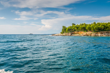 Fototapeta na wymiar View to the island in Croatia