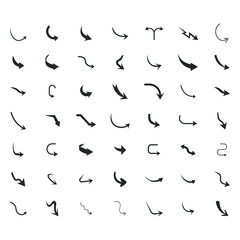 Vector illustration of curved arrow icons. curved arrow icons set. curve icons
