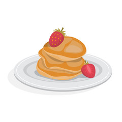 Tasty pancake for breakfast with berry. Homemade food