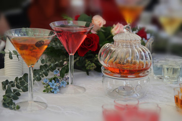 Beverage of red color