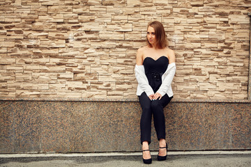 portrait of a stylish woman in business suit