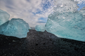 ice blocks on Iceland's diamond beach