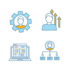 Resume color icons set