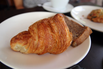 Croissant on a tray 