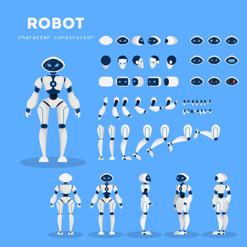 Robot character for animation with various views