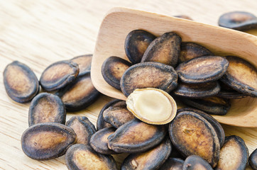 Organic dried watermelon seeds.