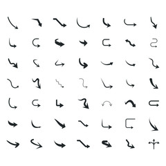 Vector illustration of curved arrow icons. curved arrow icons set. curve icons