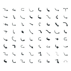 Vector illustration of curved arrow icons. curved arrow icons set. curve icons
