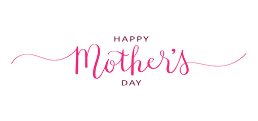 HAPPY MOTHER'S DAY pink and purple brush calligraphy banner
