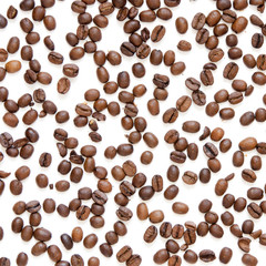 Coffee beans pattern. Isolated on a white background. - Image