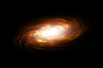 Disk Spiral Galaxy Isolated On Black Background