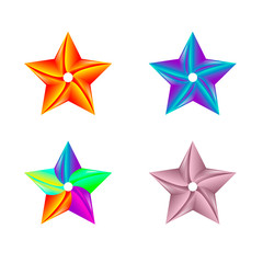 Obraz premium Colorful Star Logo Template. Isolated on white background. Vector illustration.