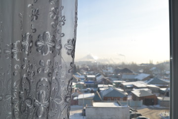 Вид с окна.Частные дома.Павлодар.Казахстан.