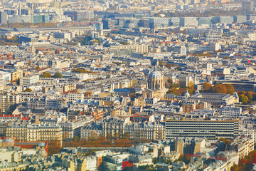 Aerial scenic view of central Paris