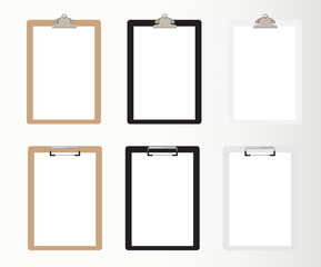 Set of realistic clipboards. Vector illustration
