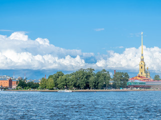 Fototapeta premium Bell tower of St. Peter&Paul cathedral, Russia