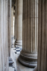 Columns at the entrance of St Pauls Cathedral, London, England
