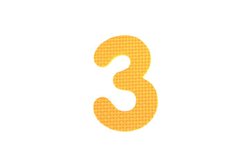 Image of number three, isolated on the white background