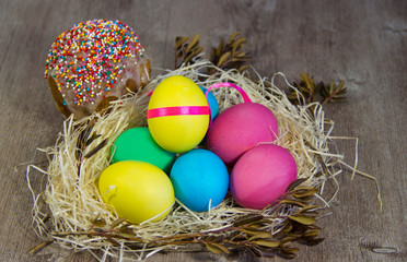 Colored Easter eggs.