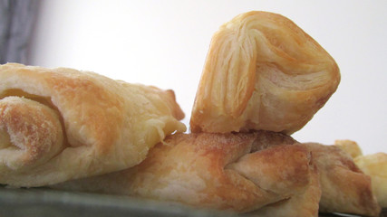 close up puff pastry photo