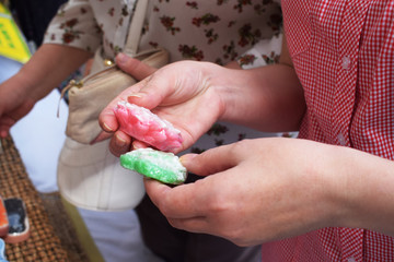 woman hands with soap