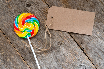 Lollipop with a tag
